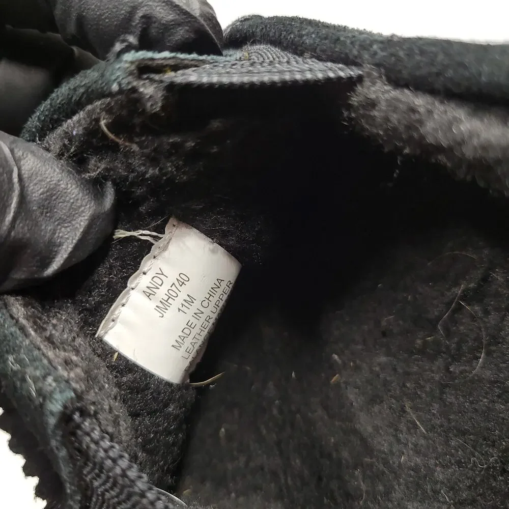 Clarks Andy Men's Black Suede Moccasin Slippers Size 11M Cozy Indoor Outdoor